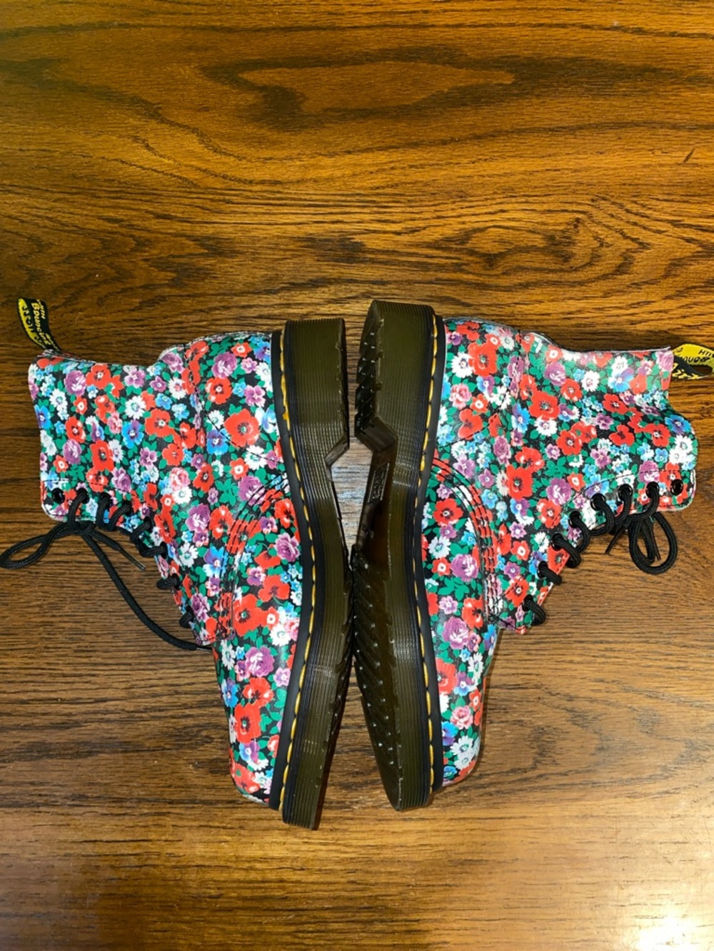 Dr. Martens 1460 Pascal Wanderlust Floral Boots Leather 8 Eye Multi Size 7 - Picture 8 of 11
